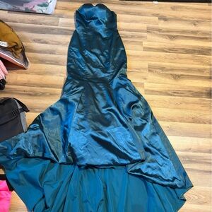 Elegant Teal Satin Gown